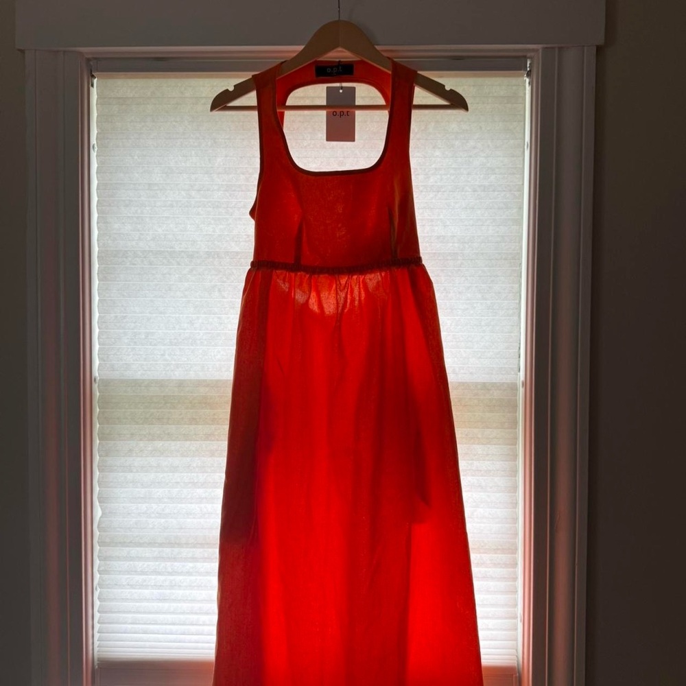 Vibrant Orange Sleeveless Dress